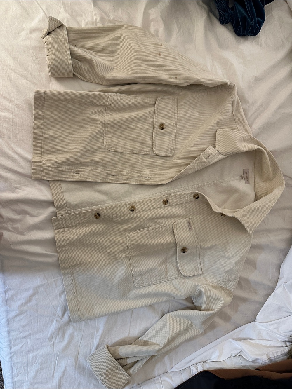 Cream Button-Front Utility Jacket